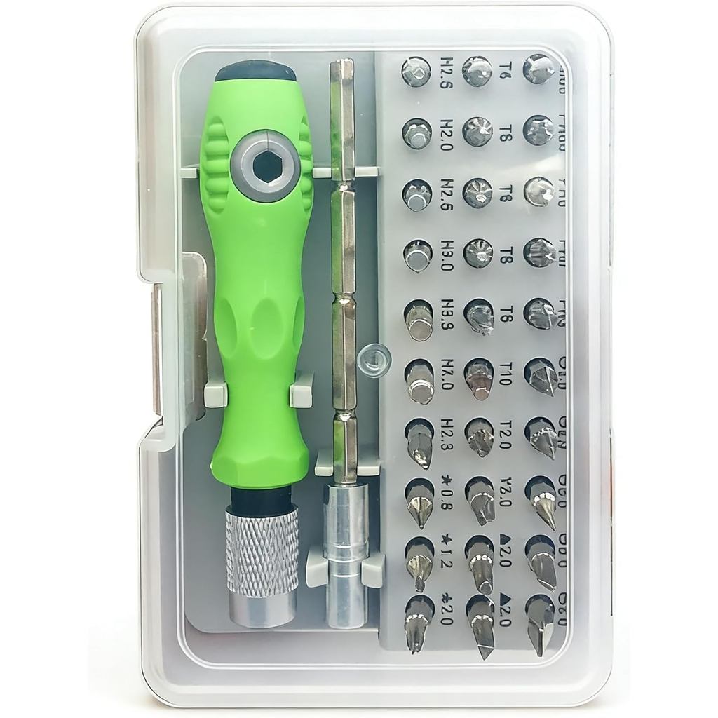 Conjunto de Chaves de Precisão Magnéticas 32 em 1 |   Star, Torx, Phillips, Slotted, Bits Hexagonais, Mini Kit de Ferram