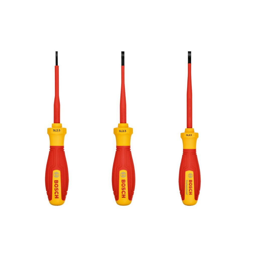 KIT 3 Chaves de Fenda Isolada slotted VDE Bosch