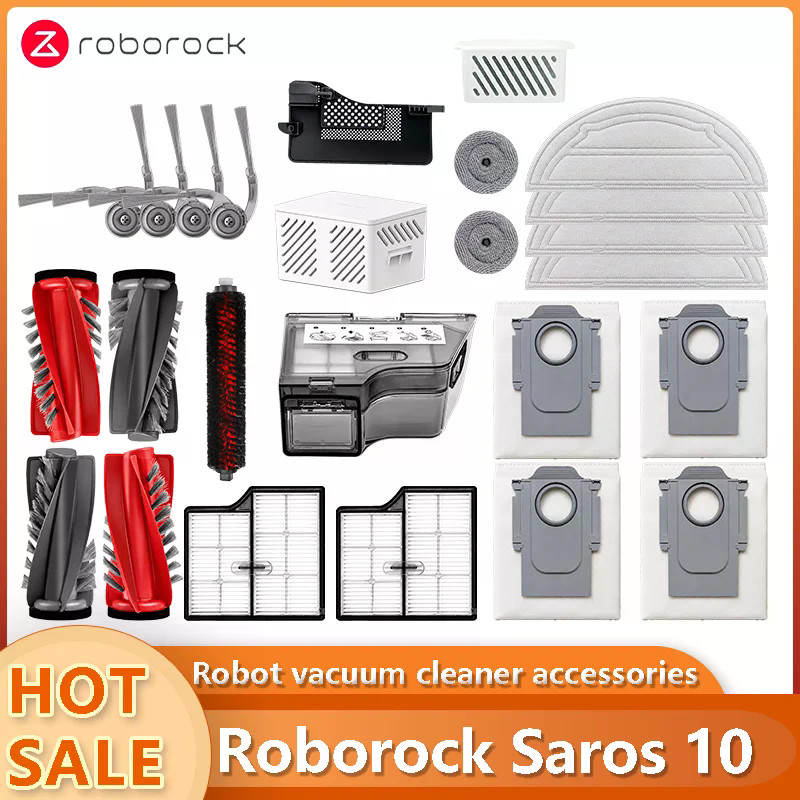 (Compatible, not original) For Roborock Saros 10 / S9 MaxV Ultra Main Roller Side Brush Hepa Filter Mop Cloth Dust Bag