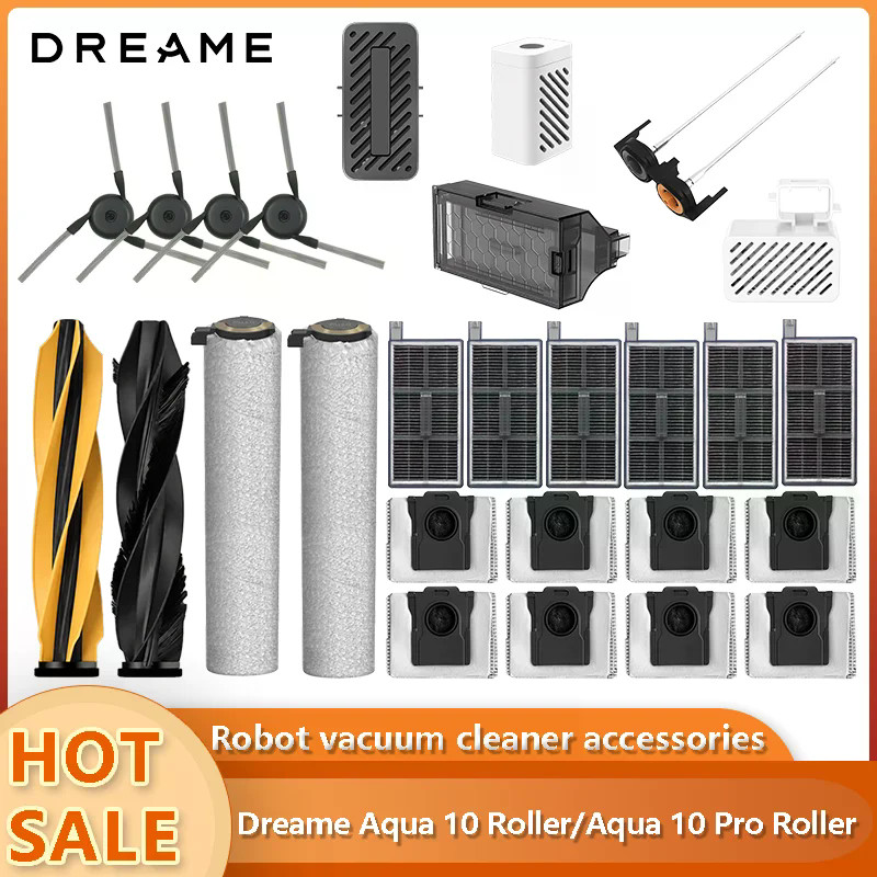 (Compatible, not original) For Dreame Aqua 10 Roller / Aqua 10 Pro Roller / Aqua 10 Ultra Roller Main Side Brush Roller