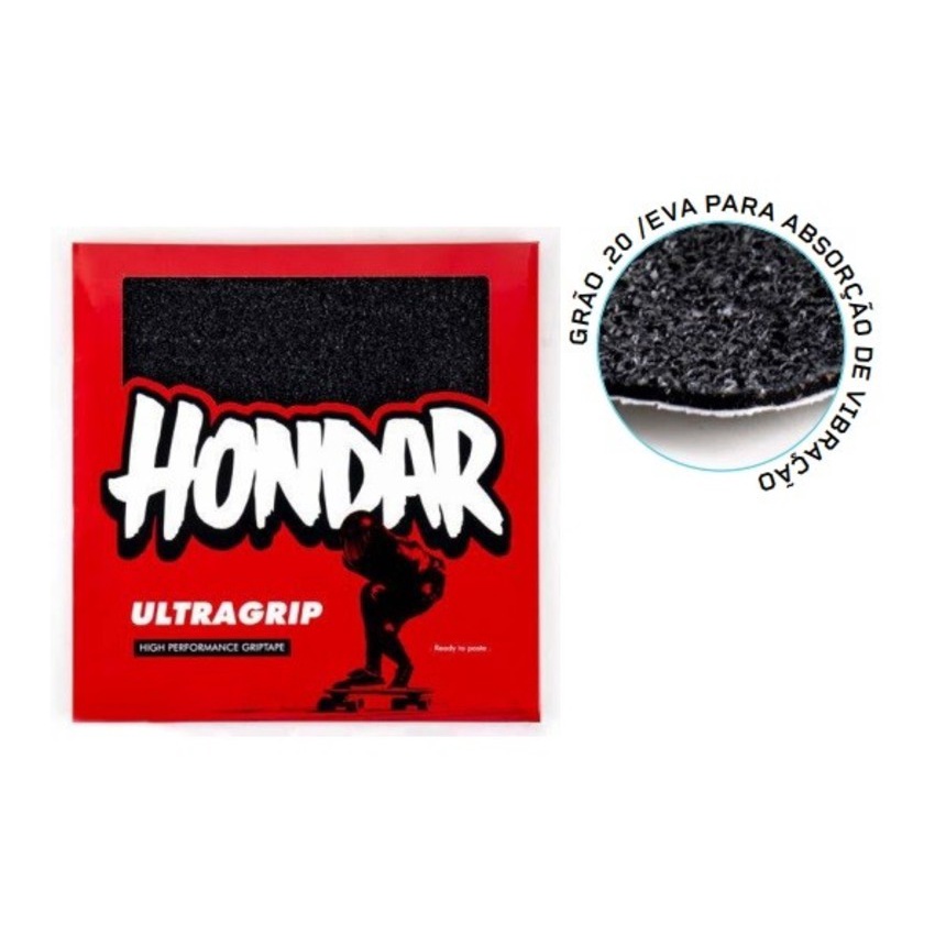 Lixa Hondar Ultra Grip Grossa C/ Eva (Pacote com 2) Skate Longboard