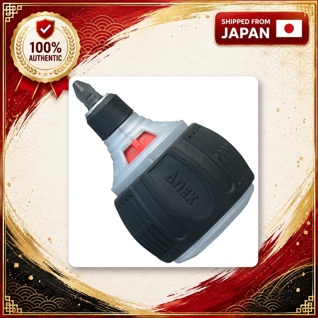 ANEX Ratchet Driver with Interchangeable Bits, Star Bee Mini Star 72 No. 307-D, Fixed Capable, Pocket Size with Comforta