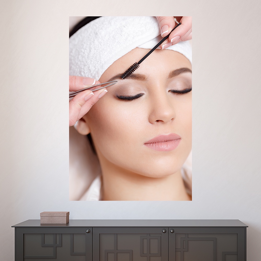 Painel Adesivo Decorativo de Parede Salão de Beleza  Designer de Sobrancelha -  1554pn