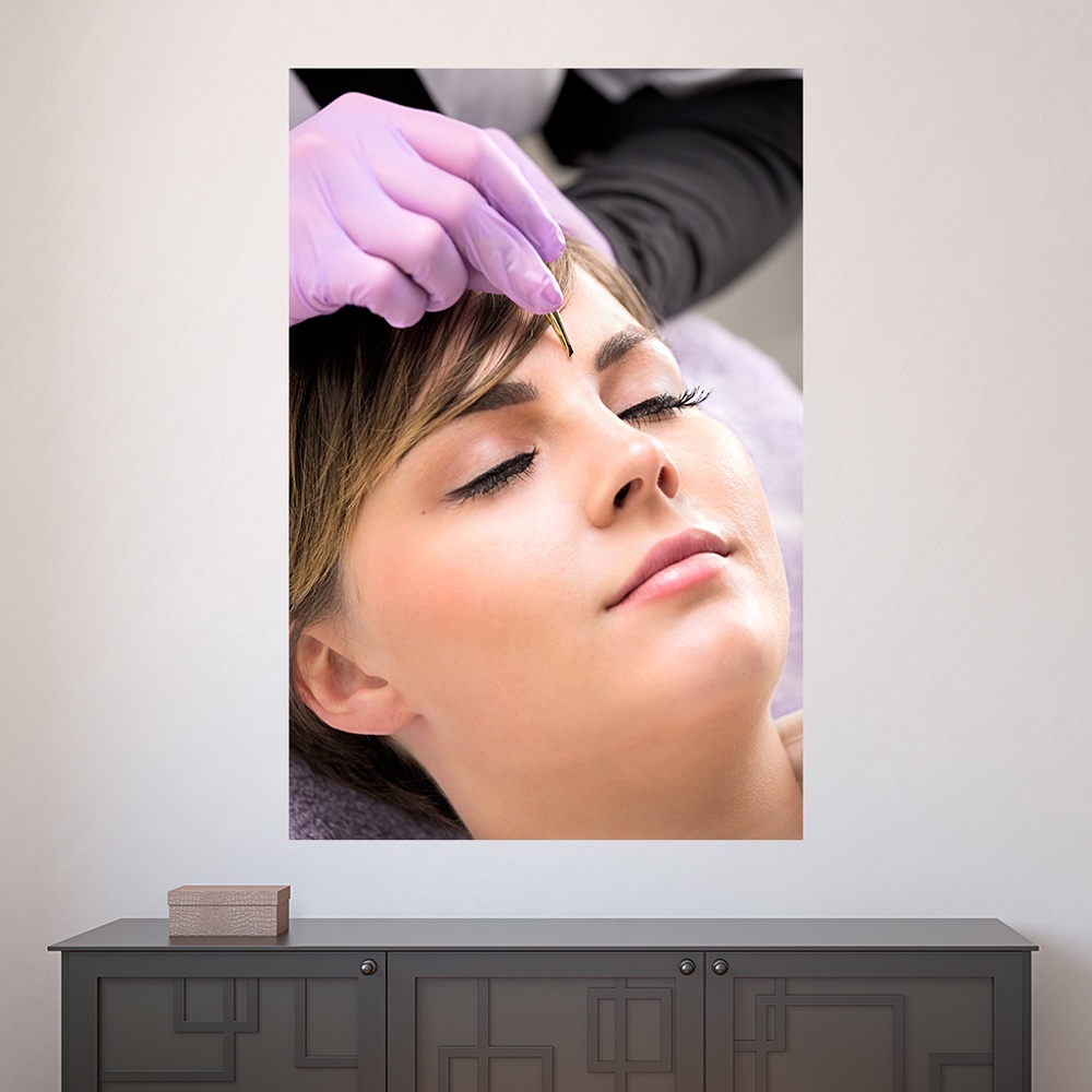 Painel Adesivo Decorativo de Parede Salão de Beleza  Designer de Sobrancelha -  1548pn