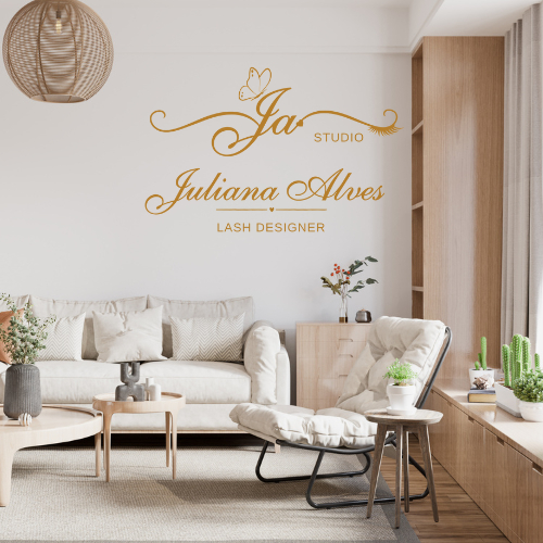 Adesivo Personalizado Logo Lash Designer Para Decoração De Salão E Estúdio