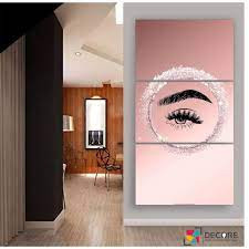 Quadros Decorativo Mosaico 20x28 3 peças Mdf Alta Resolução Full HD  Designer De Sobrancelhas E Cílios