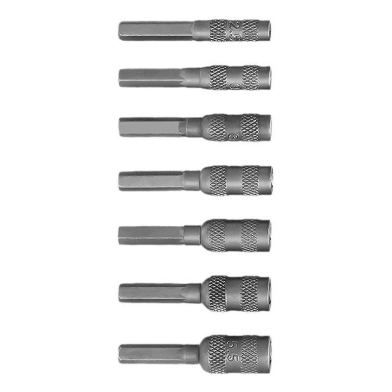 Hot 7pcs 2 5-5 5mm Força Magnética Hex Soquete Hexágono Haste Porca Driver Parte