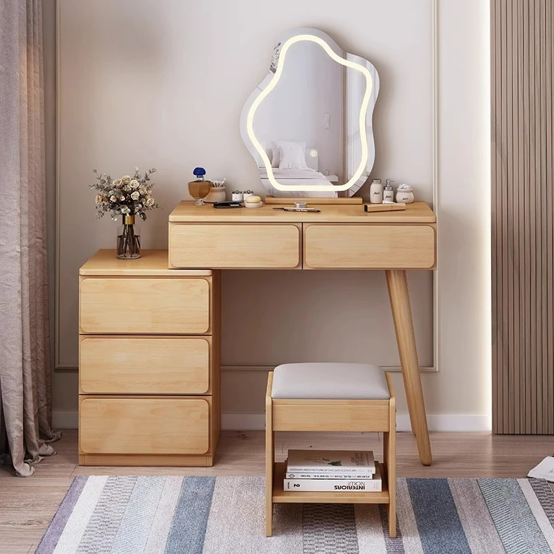 Large Size Vintage Vanity Table Professional Makeup Organizer Fashion Safe Shelf Dressing Table Modern Vestidores Home Products