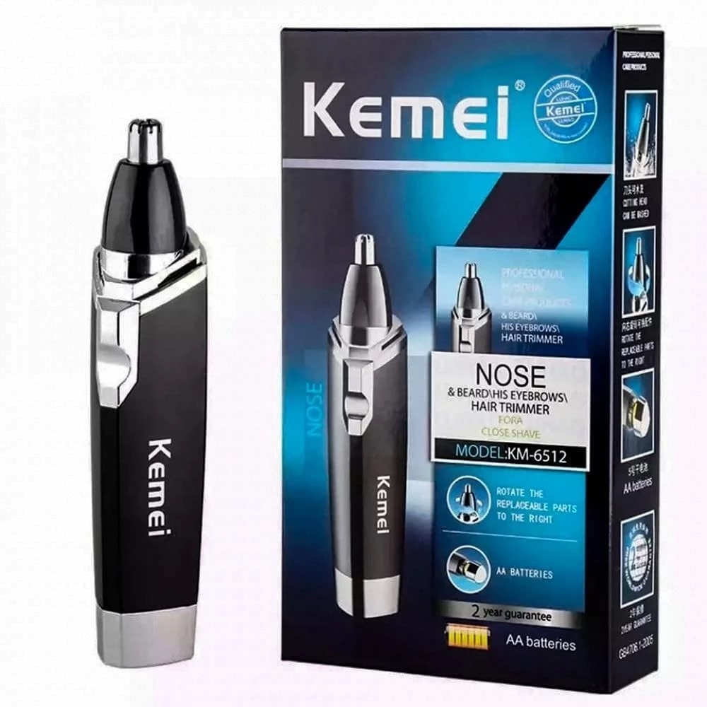 Aparador de Pelos Kemei KM-6512 – Multifuncional Nariz Ouvido e Sobrancelha Sem Fio A Prova de agua