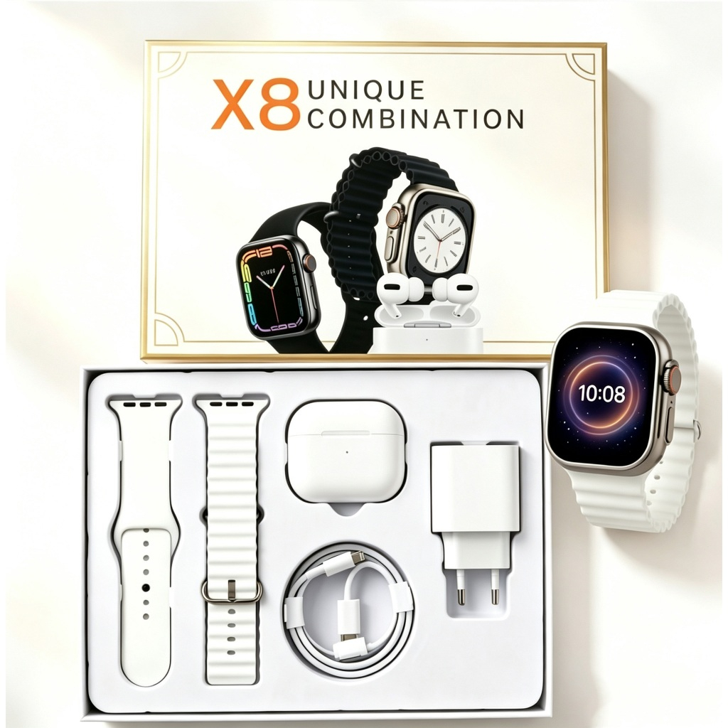 Kit Relógio X8 Pro Max + Fones TWS Sem Fio, Chamada Bluetooth Multifuncional, Envio São Paulo