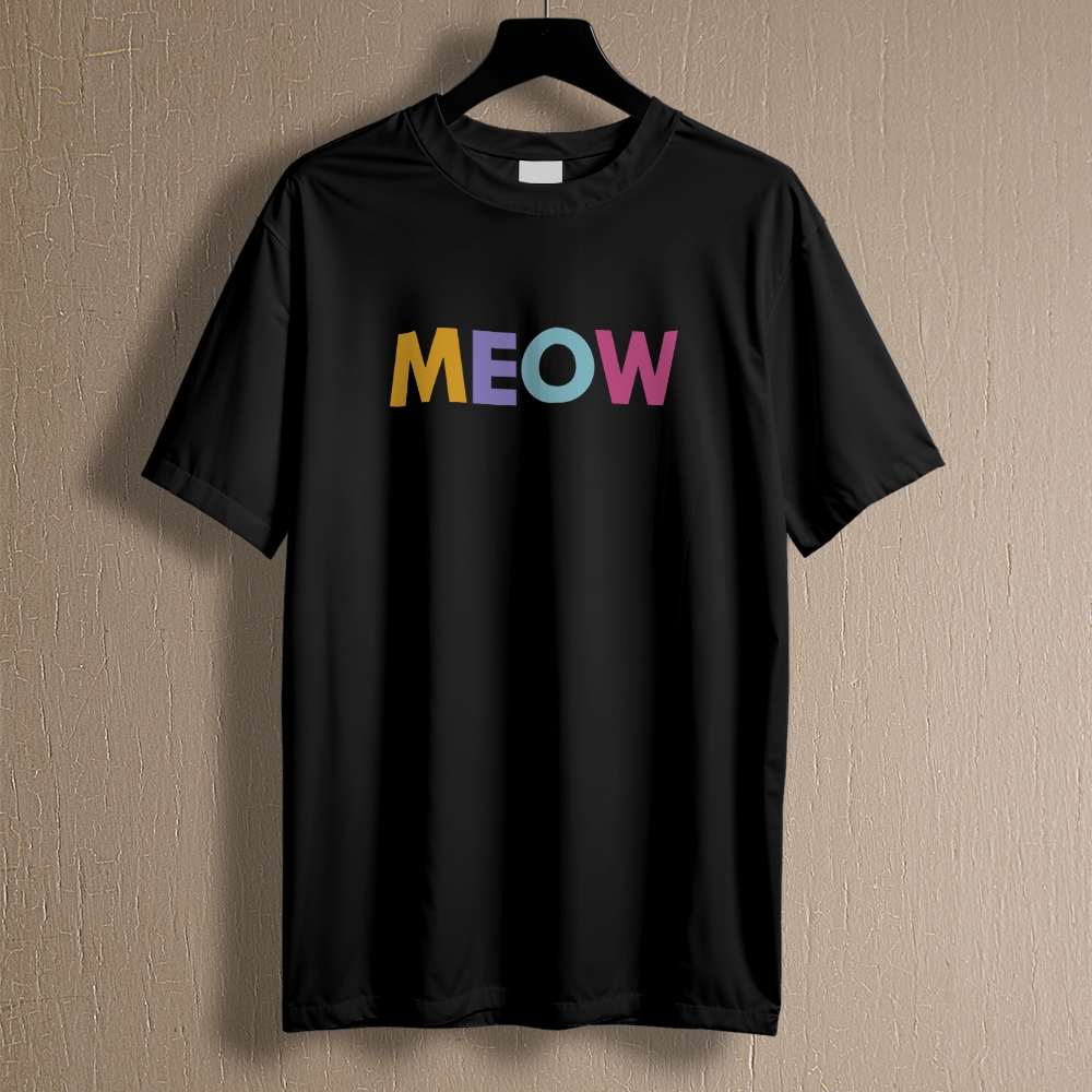 Camisa Camiseta Estampa Gatos Meow Cat Fofo Pet REF 2316 Home Custom