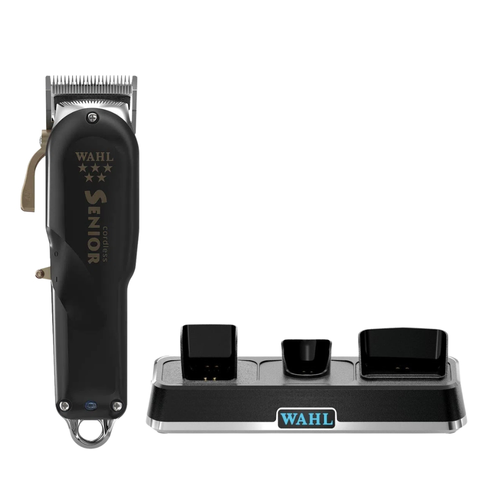 Wahl Kit Máquina de Corte Senior Sem Fio + Base Power Station, Carrega 3 Máquinas, Bivolt, Motor 7000RPM