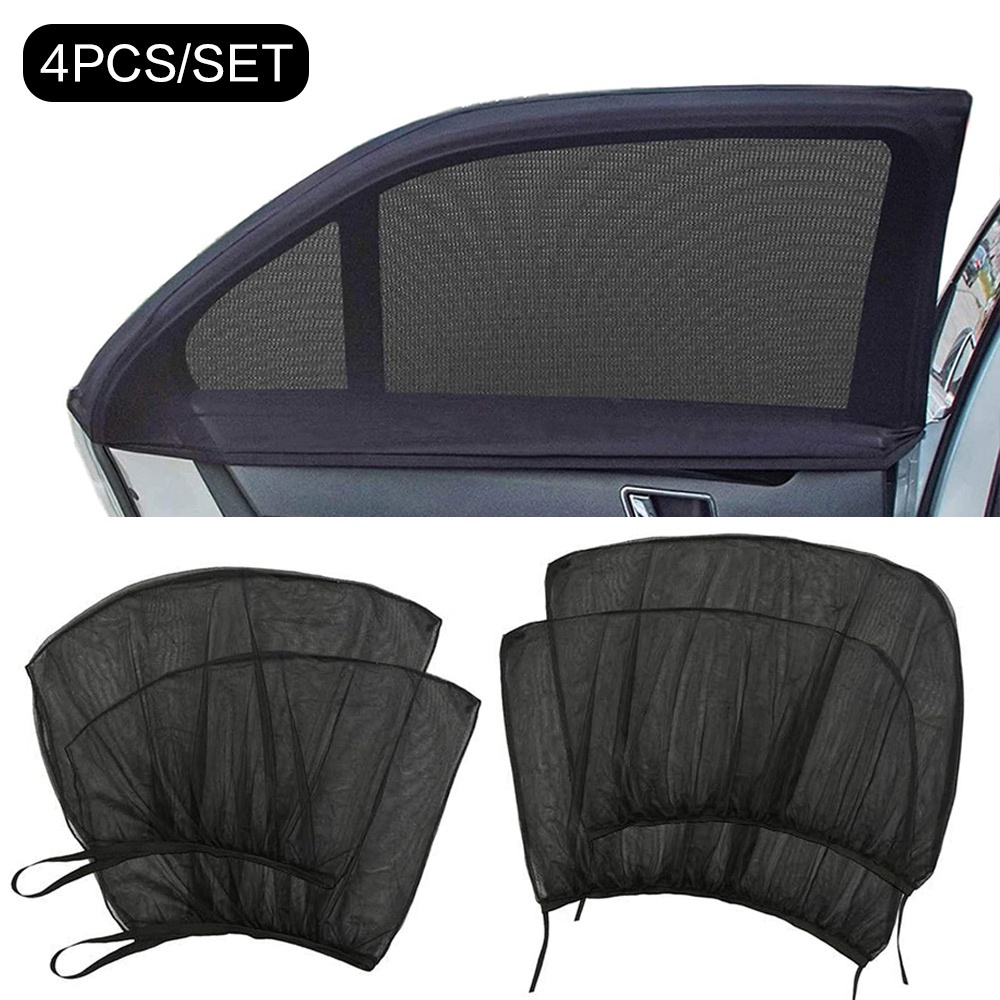 4 Pçs/SET Telas De Janela De Carro , Cortinas Para Frontal E Traseira , Protetor Solar Crianças Camping Proteção