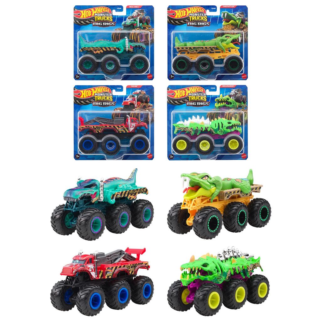Hot Wheels Monster Trucks Transporter Assortment Vehicle Toy Mini Cars Set of 4 in Box Sale for Ages 3 and Up Multi 986G