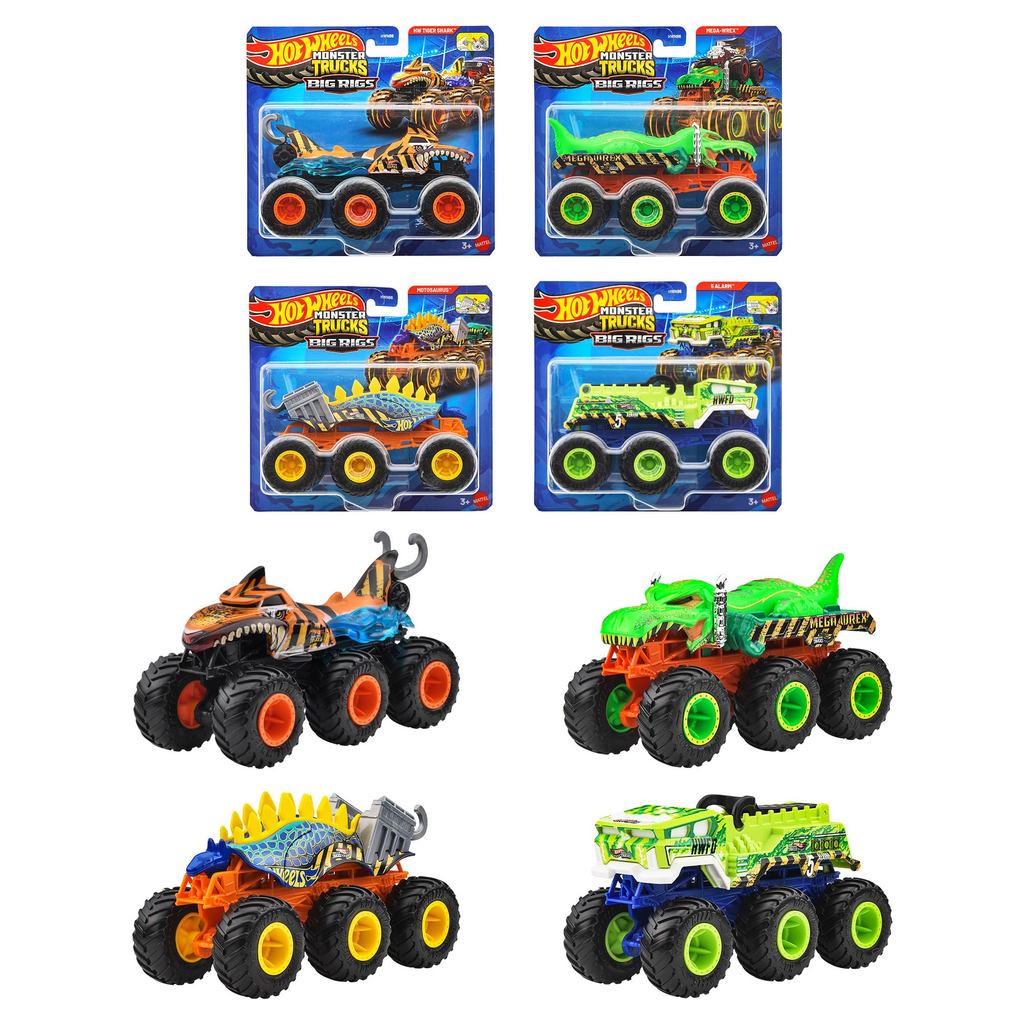 Hot Wheels Monster Trucks Transporter Assortment Vehicle Toy Mini Cars Set of 4 Box Sale Ages 3 and Up Multi HWN86-986H