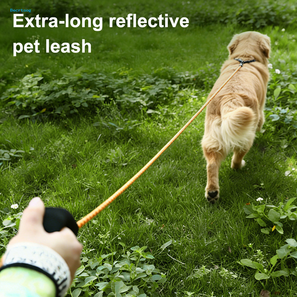 Extra Long Dog Leash Heavy Duty for Medium Dogs – Durable Nylon with Elastic Cushioning Reflective Strips Safe Night W
