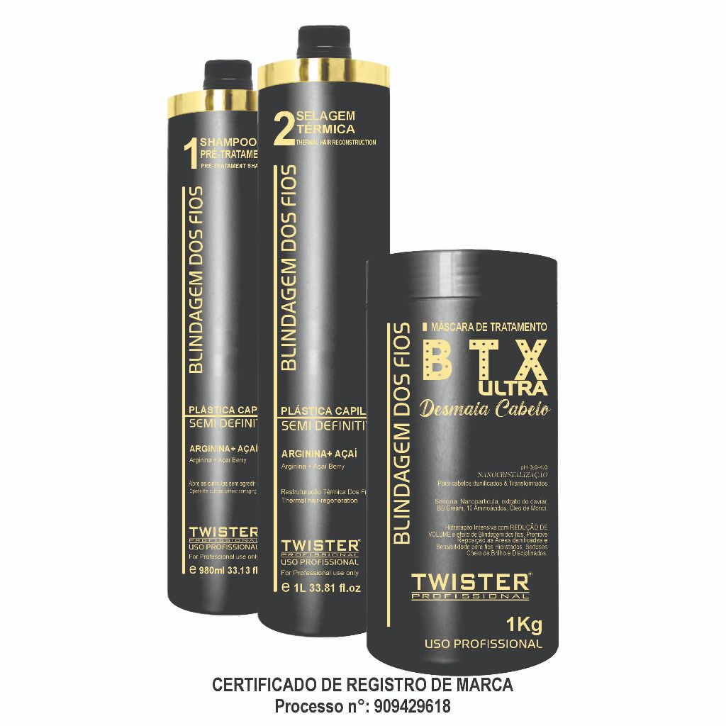 Kit Capilar Concentrado Progressiva Selagem Dos Fios Twister Selagem BDF + BTX Ultra1 Kilo