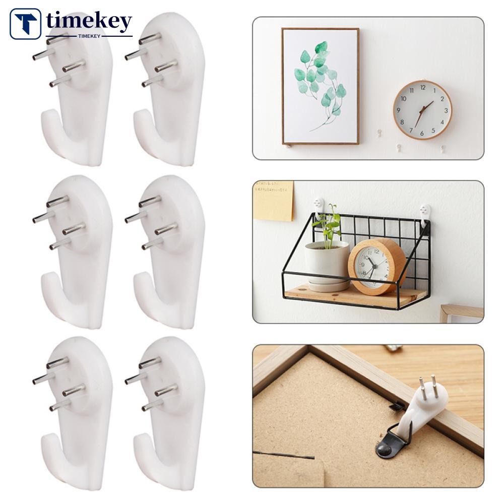 TIMEKEY 20 Pçs/set Moldura Da Foto Pendurado Ganchos Branco Pintura Gancho Plástico Invisível De Parede Montar Imagem Pr