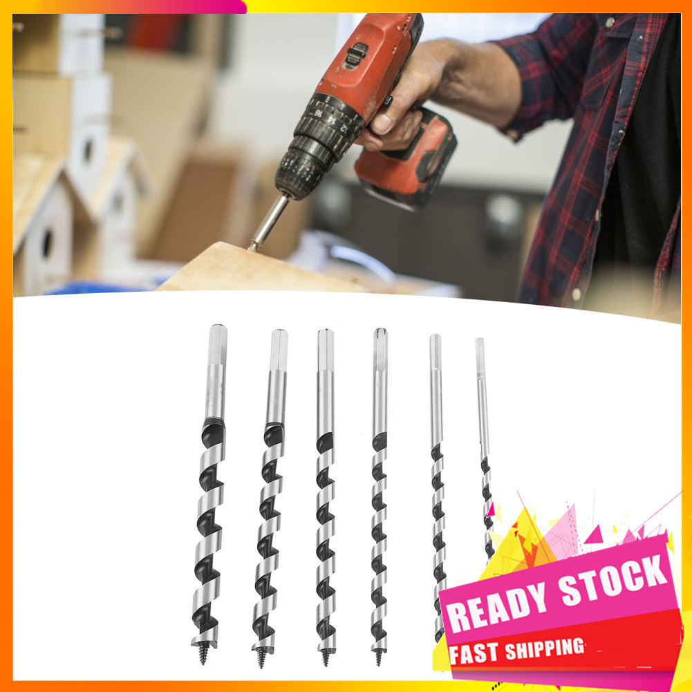 Hbhbhbhbb Hex Shank Broca Bits Auger Bits 6PCS Set 230mm Long Solid Ship para HexShank