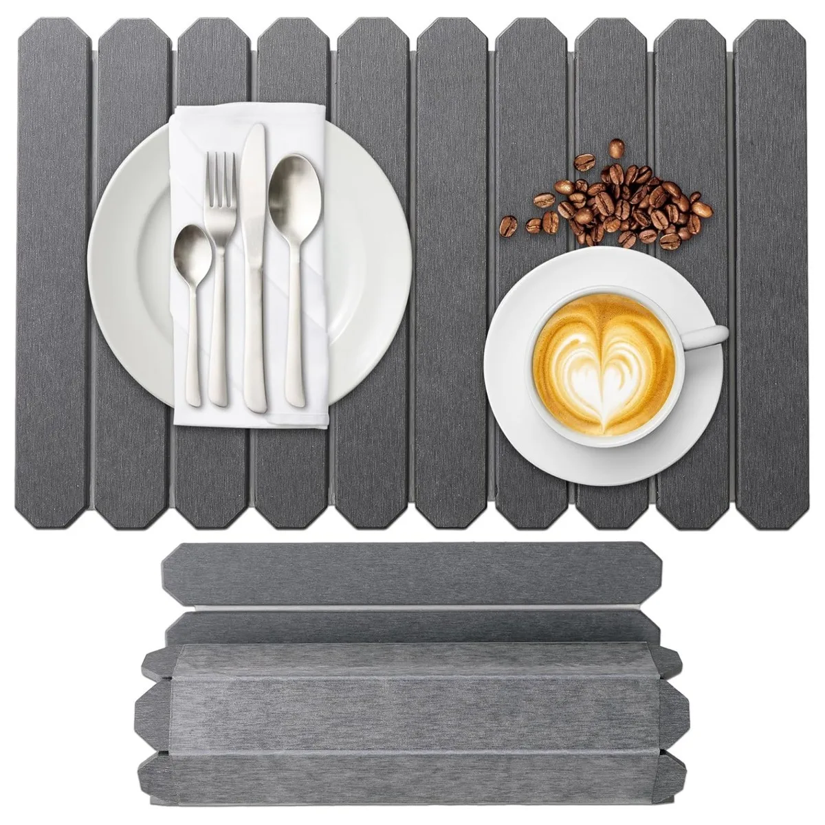 Dish Drying Mat Kitchen Stone Pad Foldable Absorbent Sink Organizer Fast Water Drain Space Saving Countertop Accessory