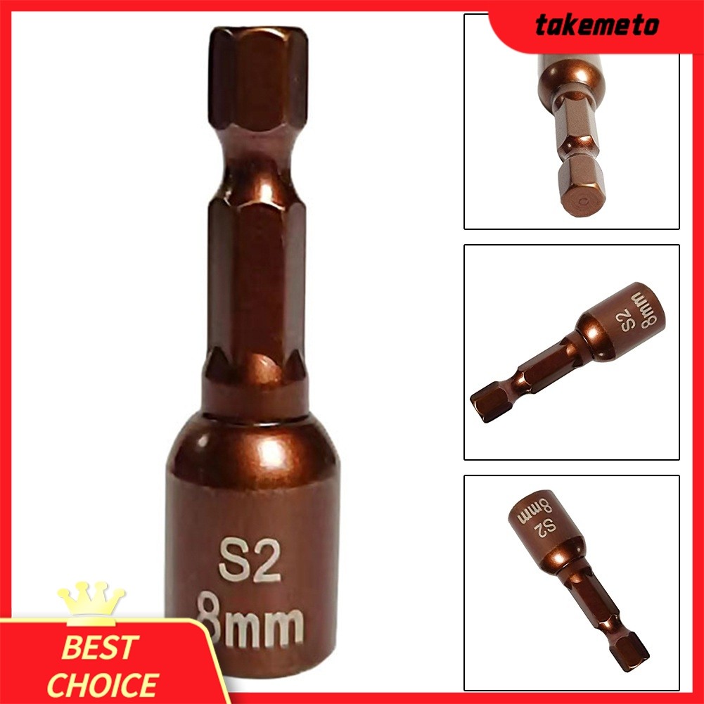 [TAMT] Chave De Fenda De Porca Magnética De 8 Mm Soquete Bit Hex Shank Driver Adaptador ❀