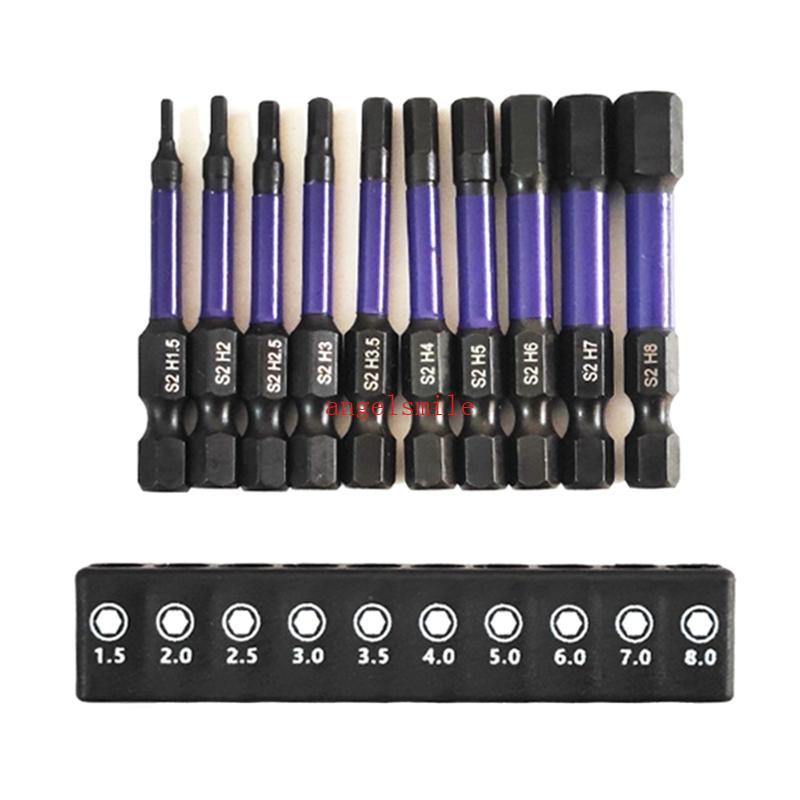 10Pcs Hex Head Chave Broca Conjunto 1 4 Polegada Driver Bit