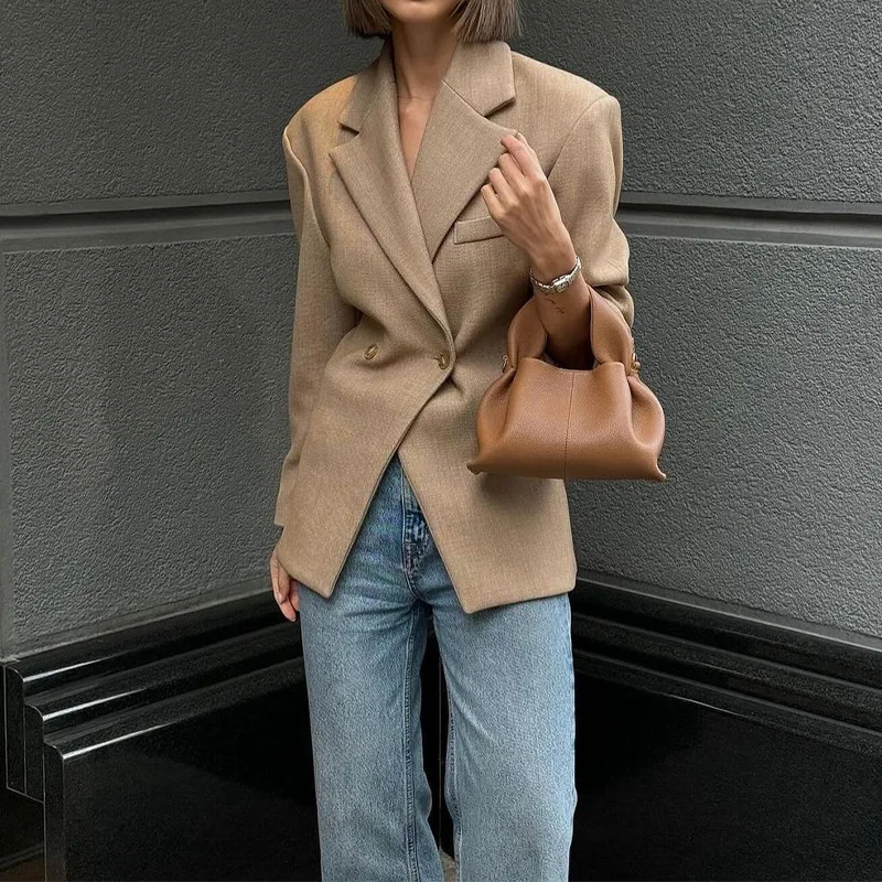 women suit jacket 2025 Autumn Winter New Women's Solid Color Blazer Fashionable Elegant Thin Professional Office Outerwear