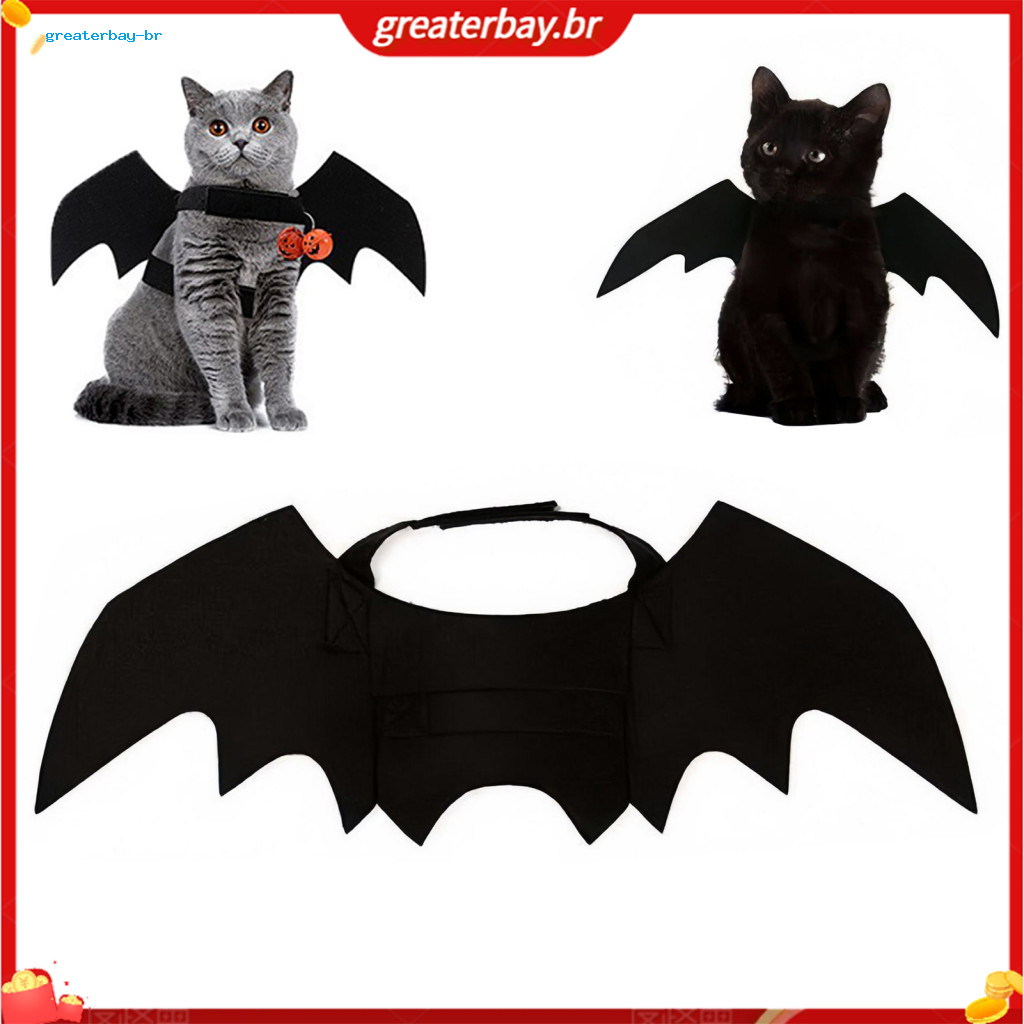 Halloween Pet Bat Wings Costume for Small Dogs Cats Black Felt Harness Cute Cosplay Party Dress-up Apparel Perfect for H