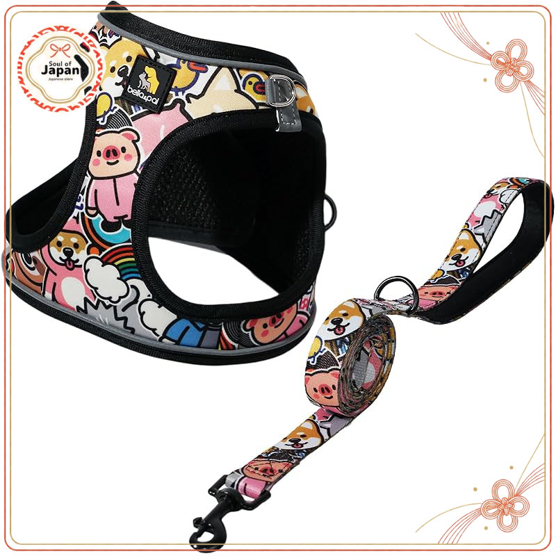 BELLA & PAL Dog Harness Set for Small Dogs & Cats with Adjustable Size (XS)【Direct from Japan】