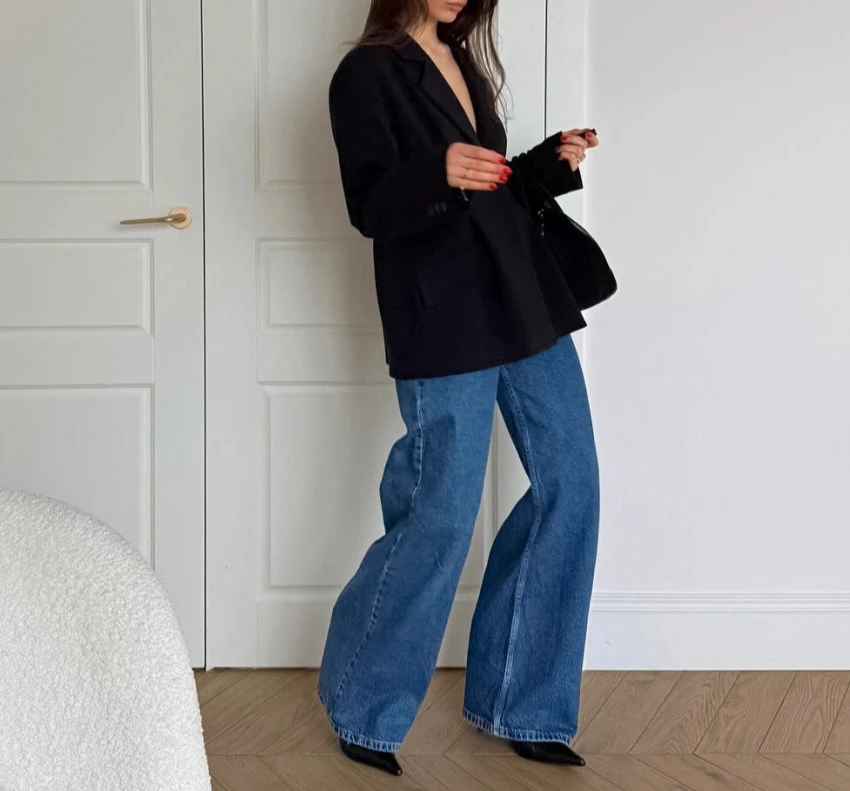 Commuter Retro Black Suit Jacket for Women 2025 Autumn Winter New Professional Narrow Version Waist-hugging Suit for Women