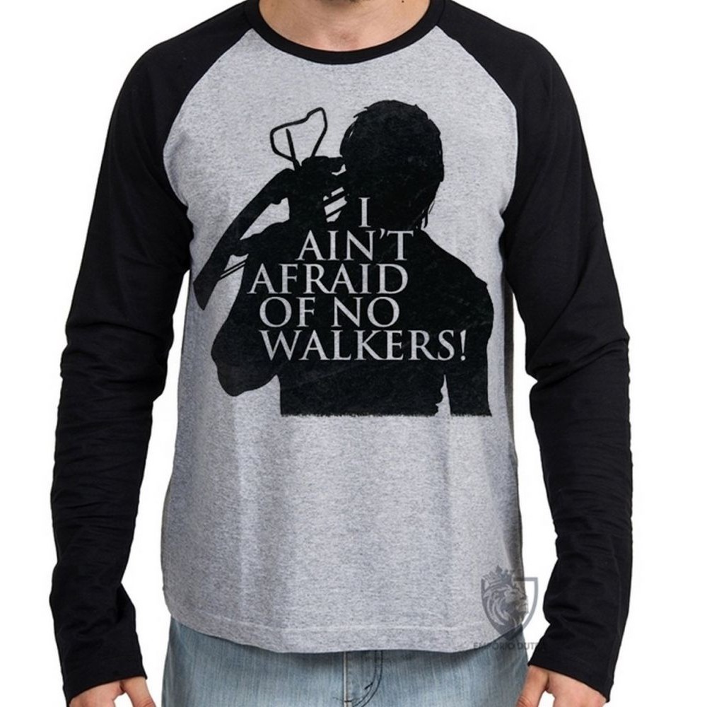 Camiseta Manga Longa blusa The Walking Dead Afraid
