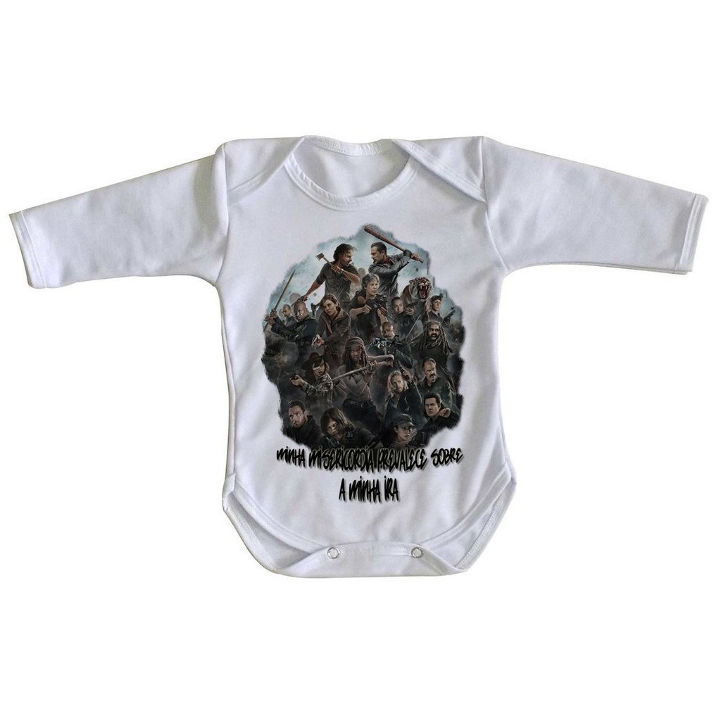 body nenê roupa bebê manga longa The Walking Dead Misericórdia