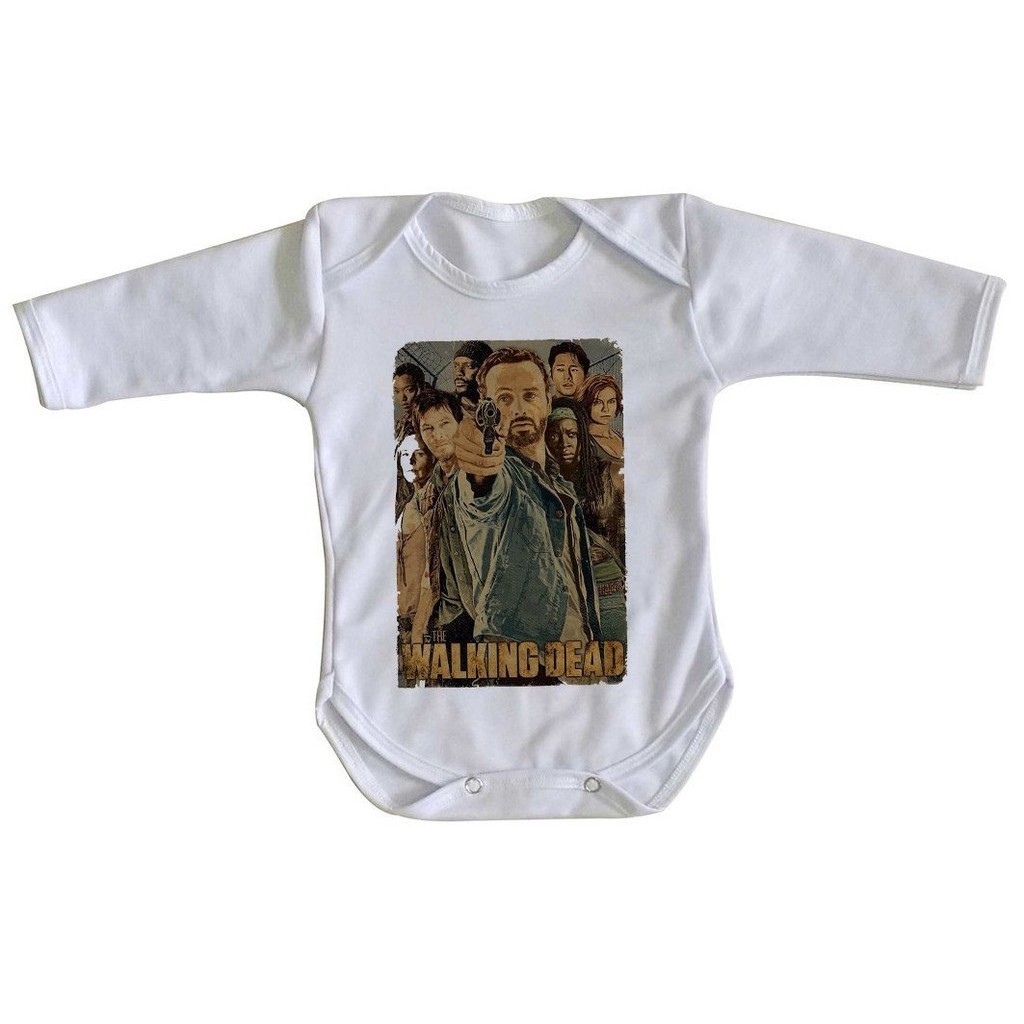 body nenê roupa bebê manga longa The Walking Dead