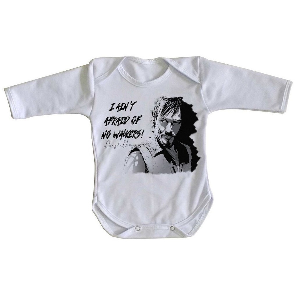 body nenê roupa bebê manga longa The Walking Dead Daryl Dixon