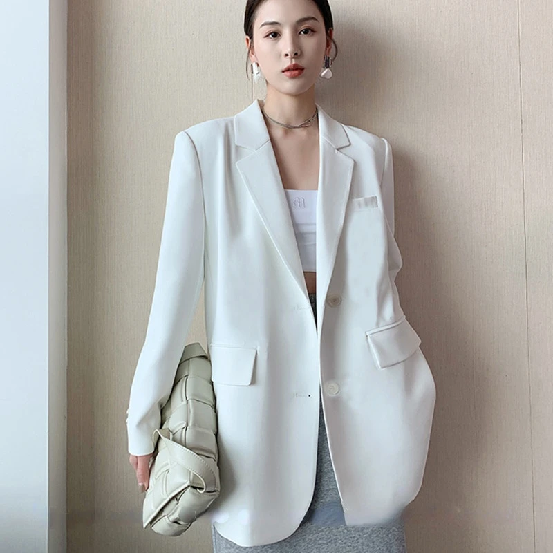 White Suit Jacket Female 2022 New Korean Version Loose Online Celebrity Casual Professional Fashion Small Suit Jacket