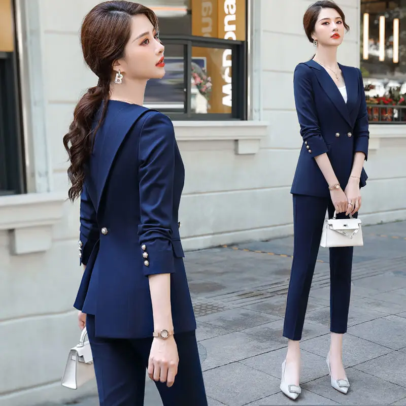 Women's High-end Professional Wear 2026 Spring Autumn New Fashion Suit Jacket Pants Two-piece Korean Elegant Blazers Trouser Set