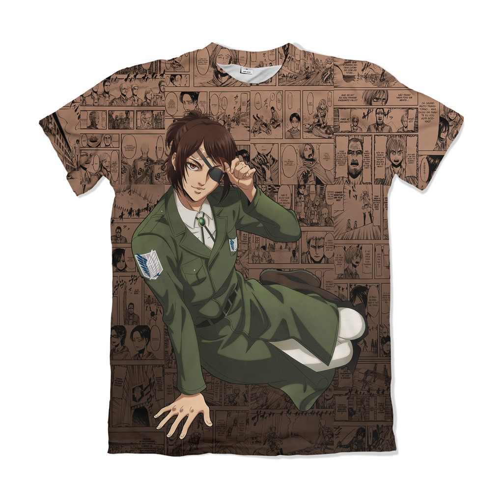 Camiseta Attack on Titan Shingeki no Kyojin Hange 2- Marrom Anime Dry Fit Masculina Feminina Unissex