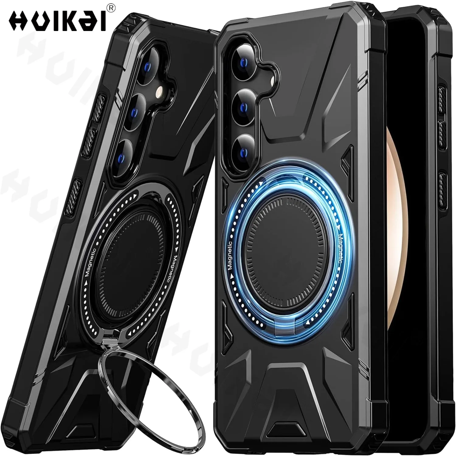 Case For Samsung Galaxy A55 A15 A35 A54 A14 S24 Ultra S23 FE Stand Ring Magnetic Ring Holder Protection Stands Kickstand Covers