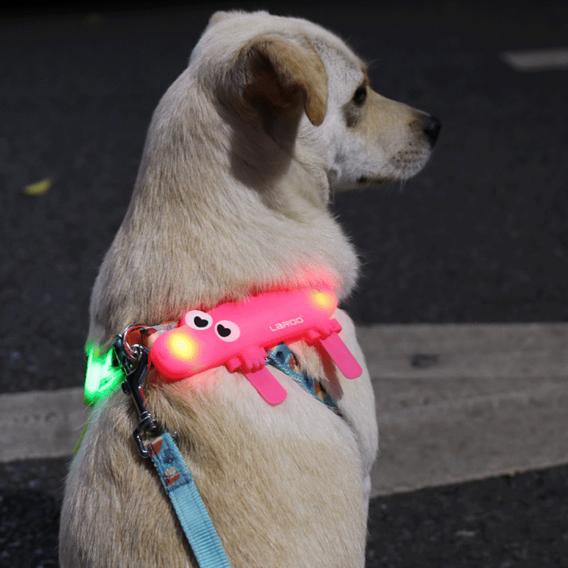 LaRoo All-Match Crocodilo Acessórios com Pet Night Walking Dog Pingente Luminoso Cão Anti-Perdido LED Coleira para Anima