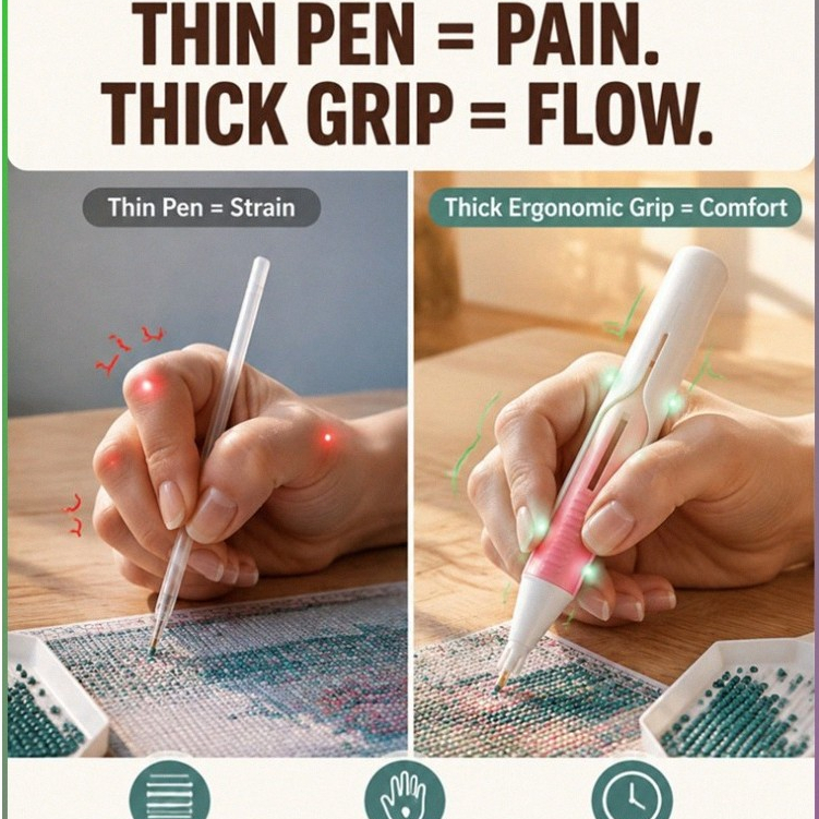 [Perfeito Para Artesanato] Hot Diamond Painting Pen/Automatic Point Drill Tool/No Wax Needed/No Flip Required/Easy For D