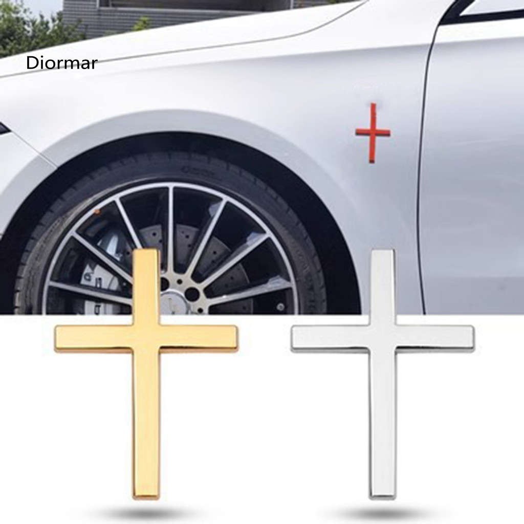 Decorative Car Emblem Sticker Zinc Alloy Christian 3d Metal Badge Self-adhesive Decal for Body Fender Tail Scratch Durab