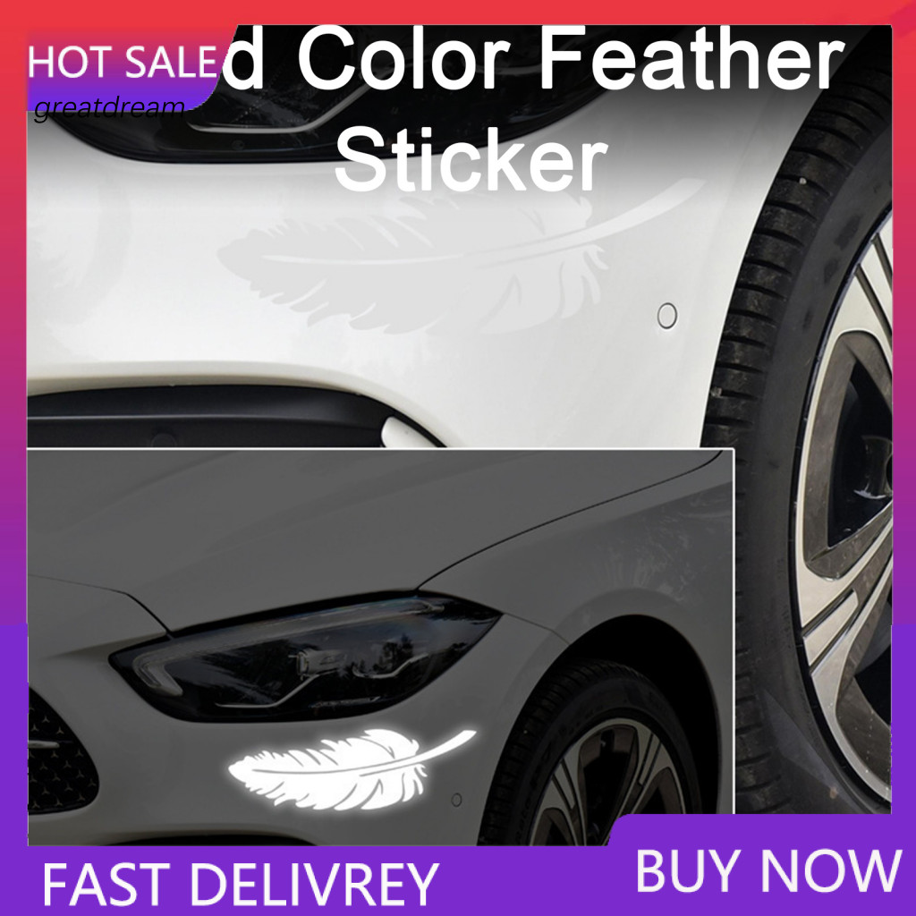 Car Bumper Feather Sticker Waterproof Scratch Protection Decal Removable Self-adhesive Auto Body Decoration for Cars Dur