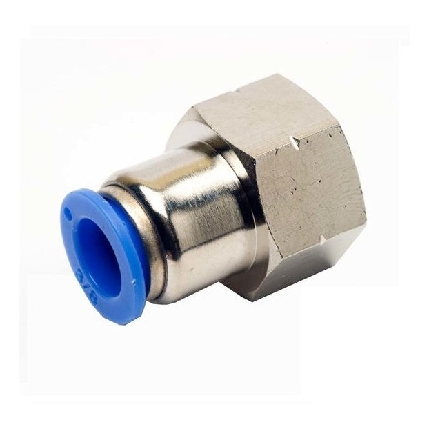Conector Inst. Fêmea Tubo Pu  6mm X Rosca 1/8 Bsp Pol - 2pç