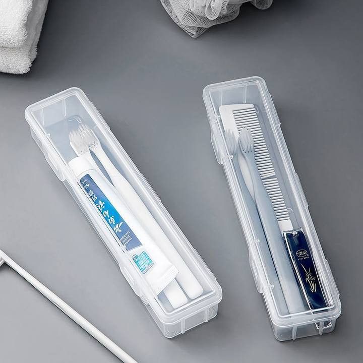 Caixa de armazenamento de escova de dentes de viagem transparente portátil escova de dentes elétrica viagem de negócios