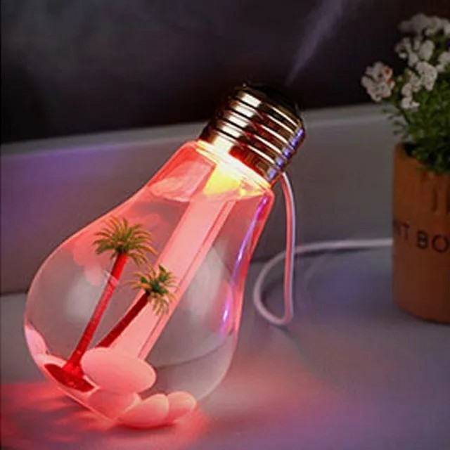 Mini Umidificador Ar Ambientes Lampada Cabo Usb Portátil Led U2