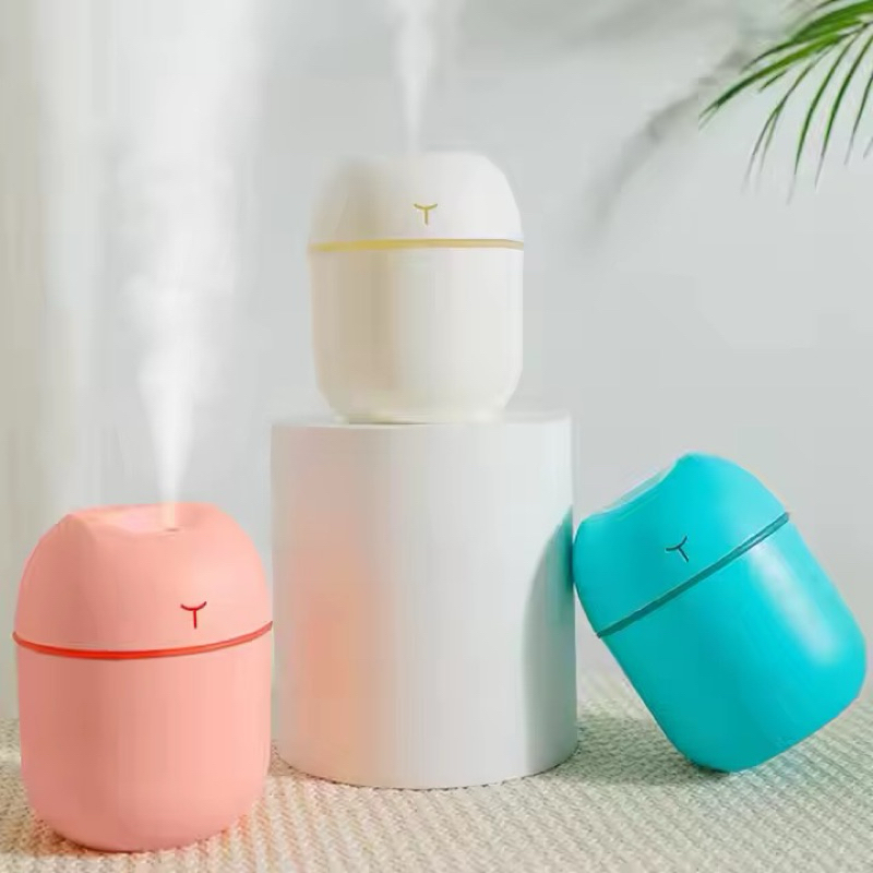 Umidificador de Ar Portátil USB 220ml com LED – Mini Difusor de Aromas Silencioso para Quarto, Mesa, Escritório e Carro