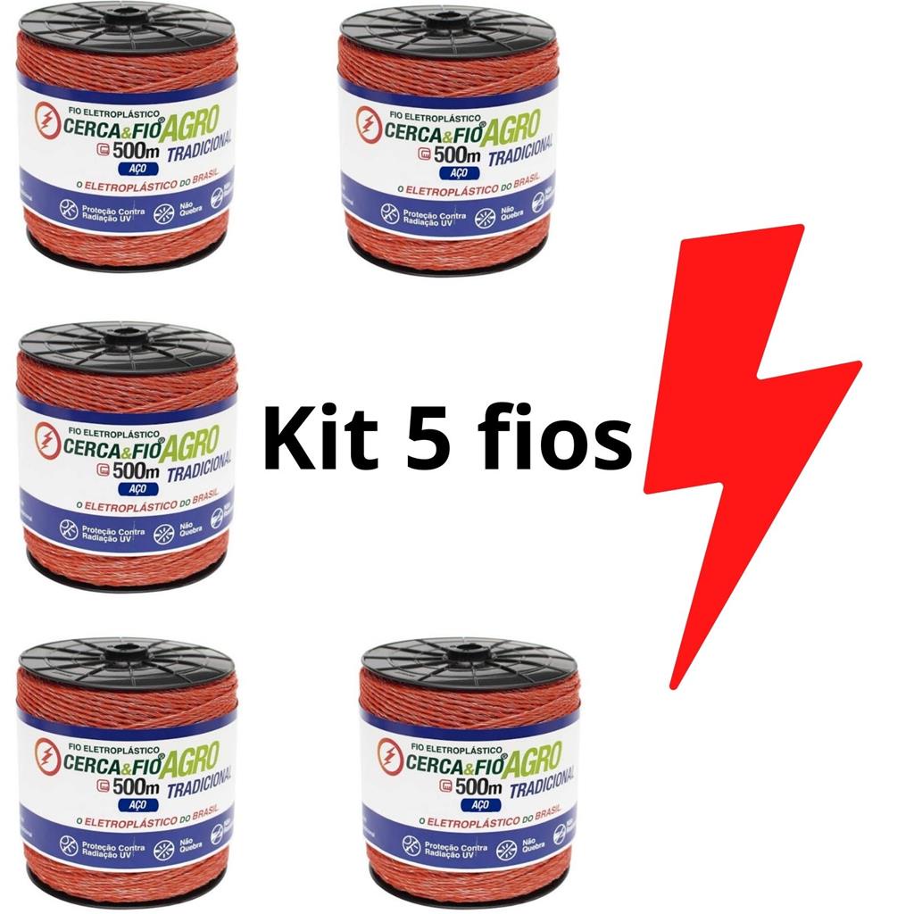 Fio Cerca Elétrica Rural Gado15x6 500m-igecast Kit 5 Unidades Na cor Laranja