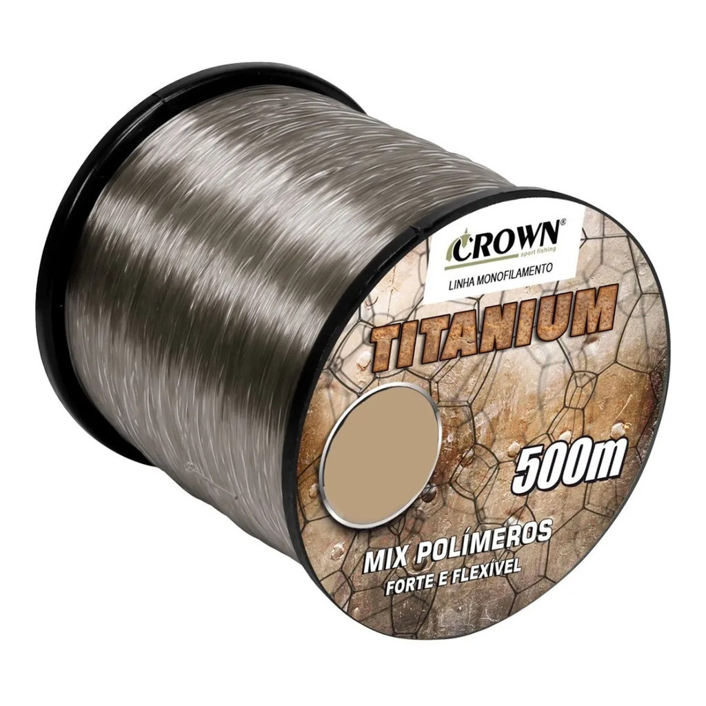 LINHA DE PESCA MONOFILAMENTO CROWN TITANIUM - 0,23MM - 9LB(4,08KG) - 500M