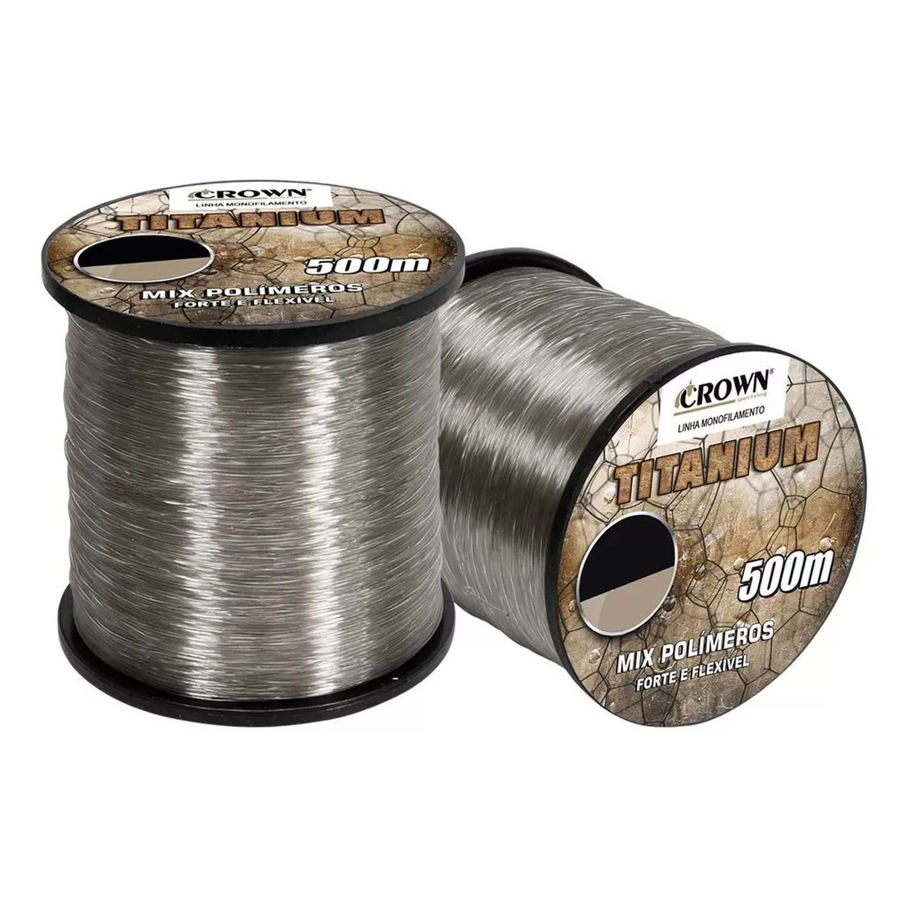LINHA DE PESCA MONOFILAMENTO CROWN TITANIUM - 0,30MM - 17LB(7,7KG) - 500M