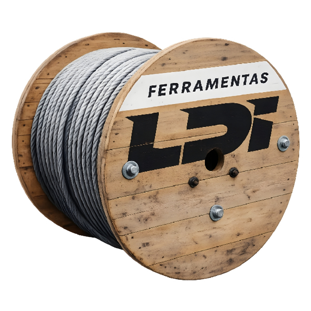 Rolo 500m Cabo De Aço Plastificado Alma de Fibra Galvanizado 2,4 Mm 3/32 6 X 7